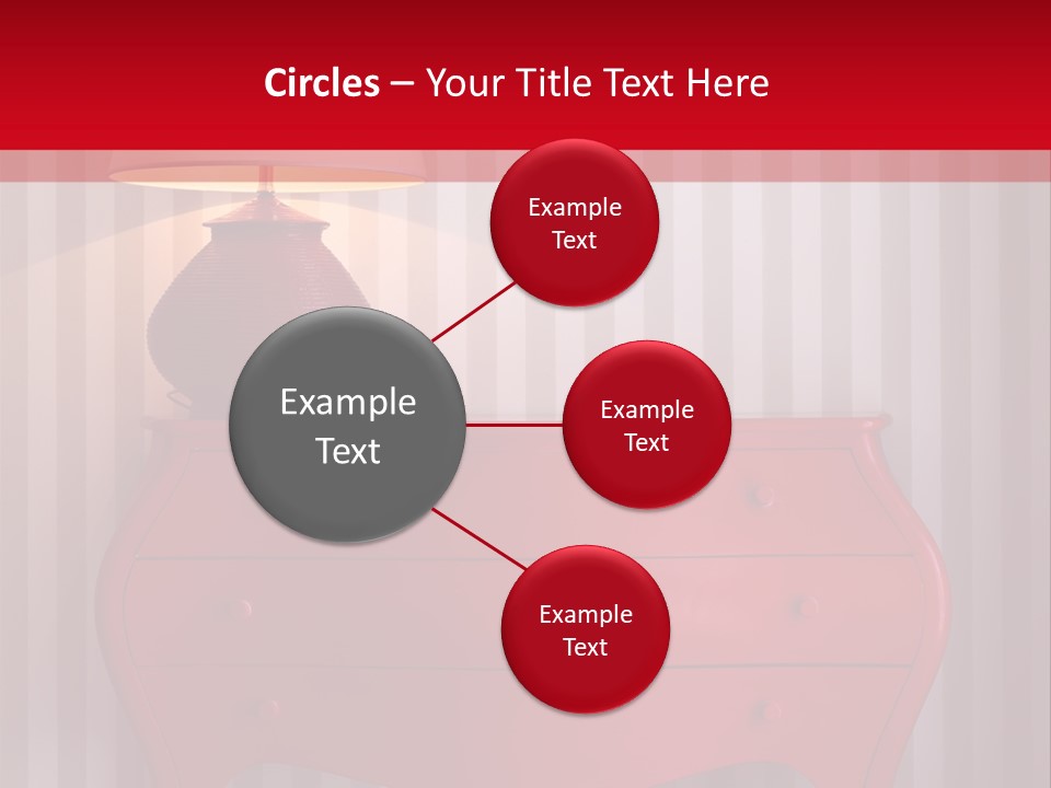 A Red Dresser With A Lamp On Top Of It PowerPoint Template