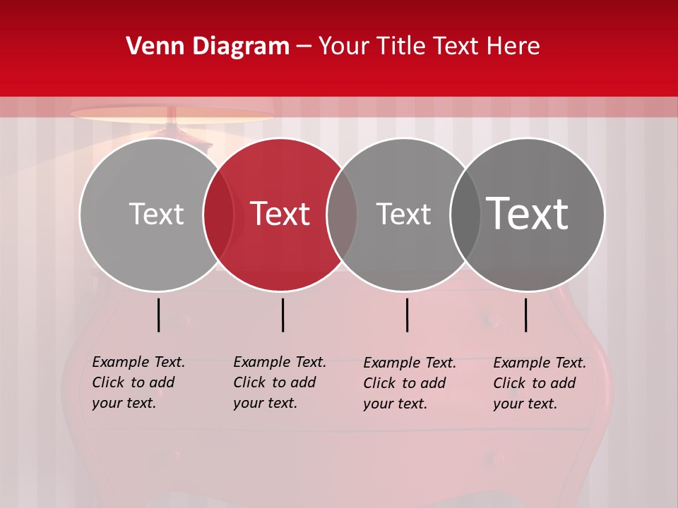 A Red Dresser With A Lamp On Top Of It PowerPoint Template