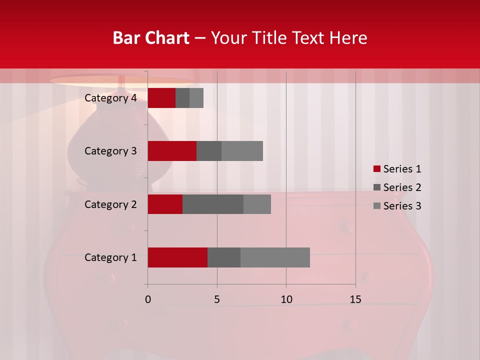 A Red Dresser With A Lamp On Top Of It PowerPoint Template