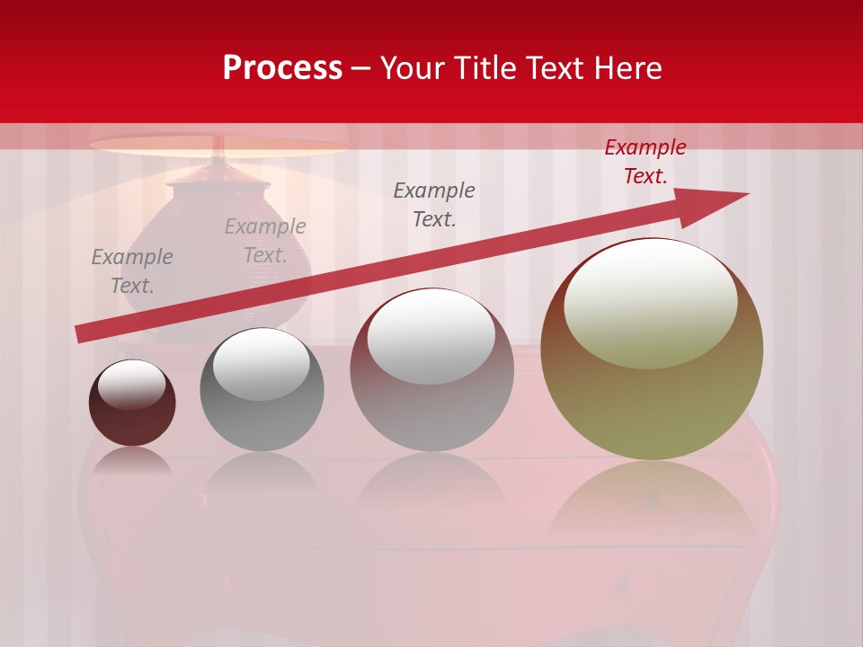A Red Dresser With A Lamp On Top Of It PowerPoint Template