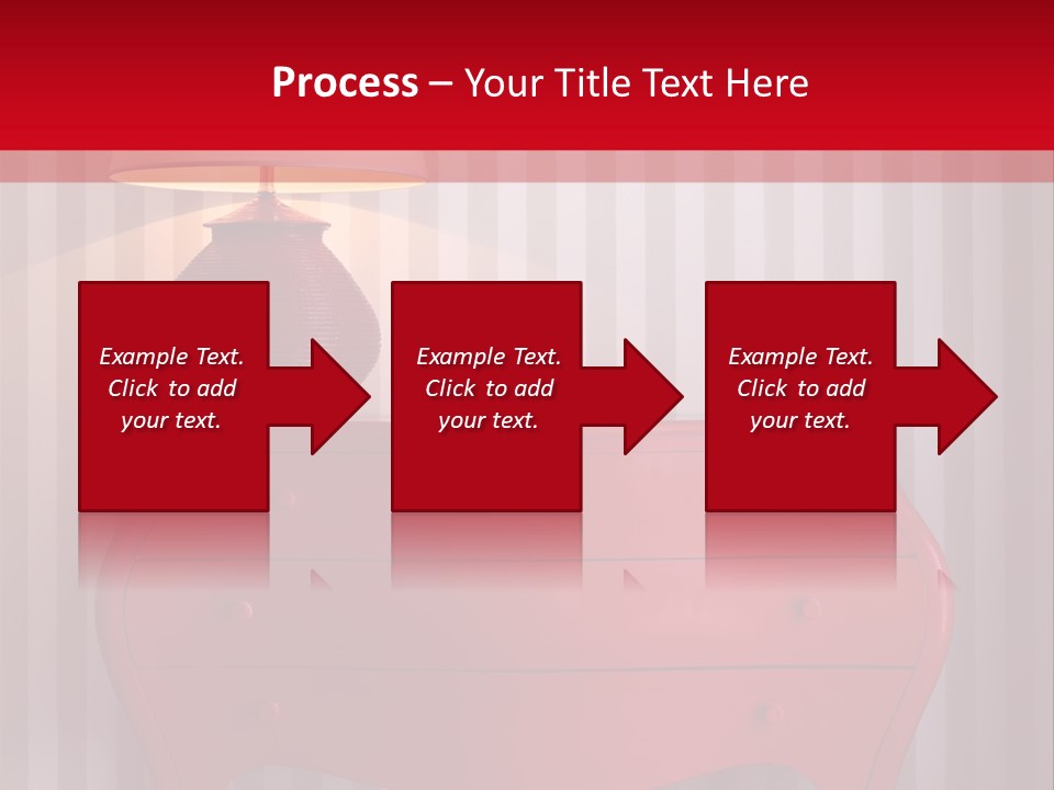 A Red Dresser With A Lamp On Top Of It PowerPoint Template