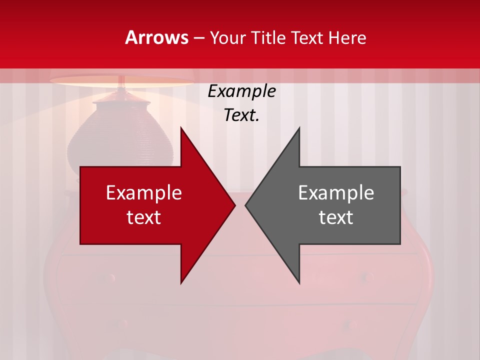 A Red Dresser With A Lamp On Top Of It PowerPoint Template