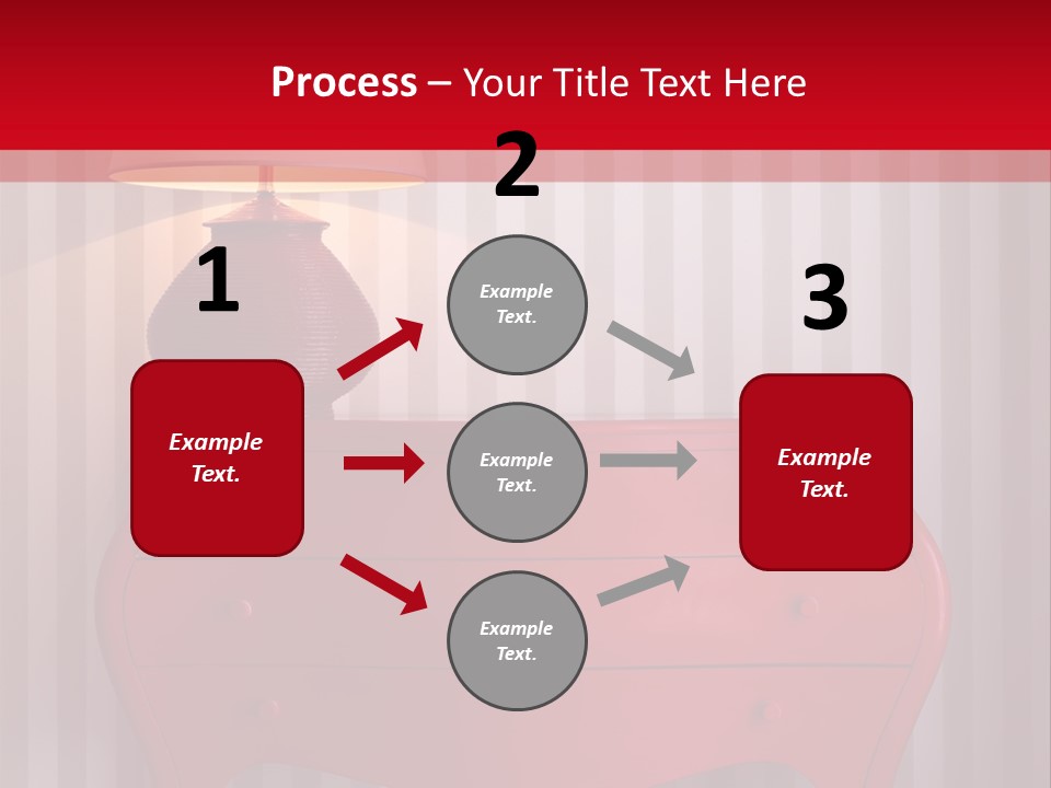 A Red Dresser With A Lamp On Top Of It PowerPoint Template