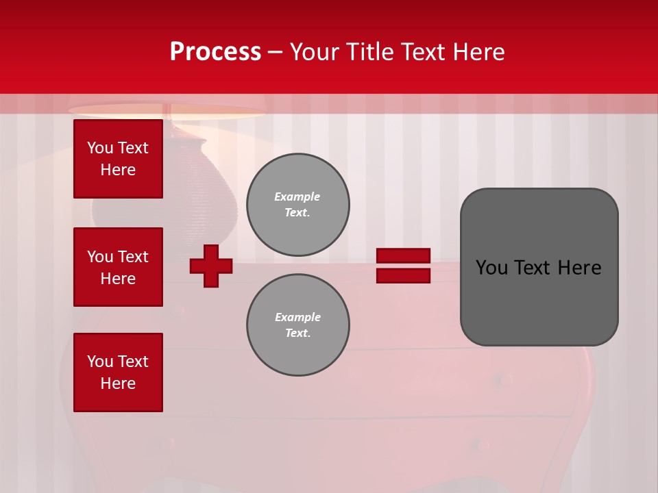 A Red Dresser With A Lamp On Top Of It PowerPoint Template