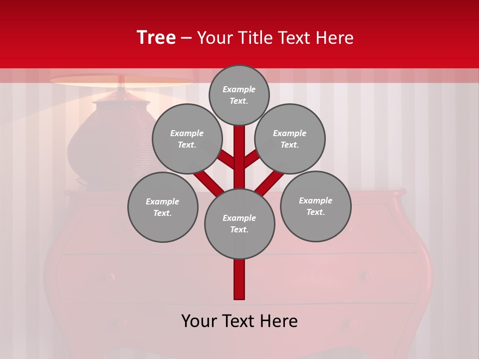 A Red Dresser With A Lamp On Top Of It PowerPoint Template