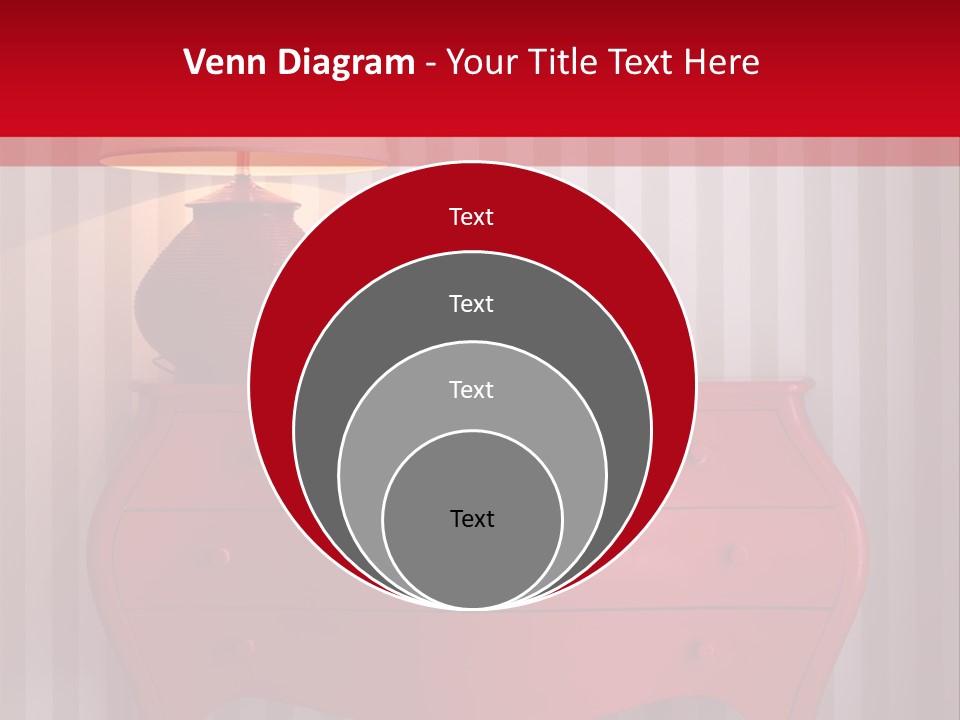 A Red Dresser With A Lamp On Top Of It PowerPoint Template