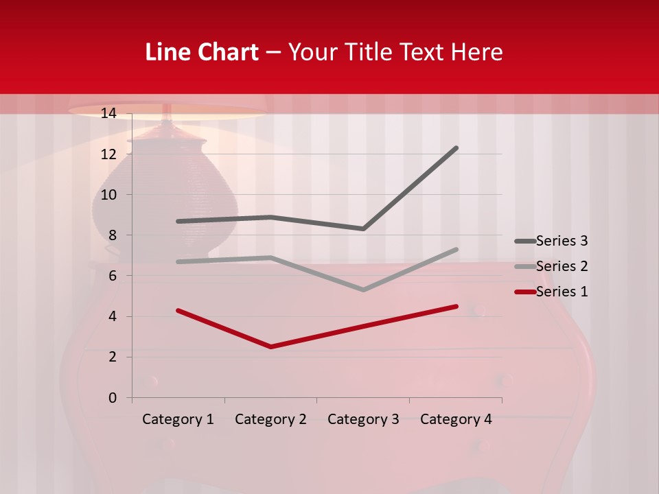 A Red Dresser With A Lamp On Top Of It PowerPoint Template