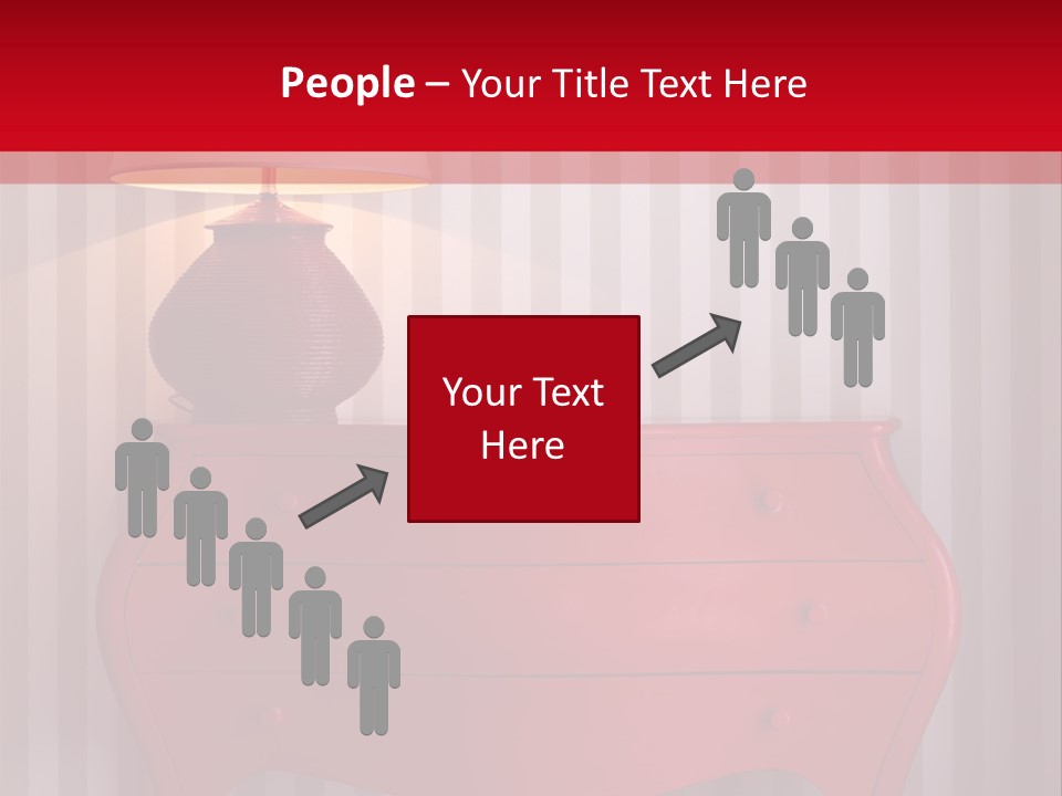 A Red Dresser With A Lamp On Top Of It PowerPoint Template