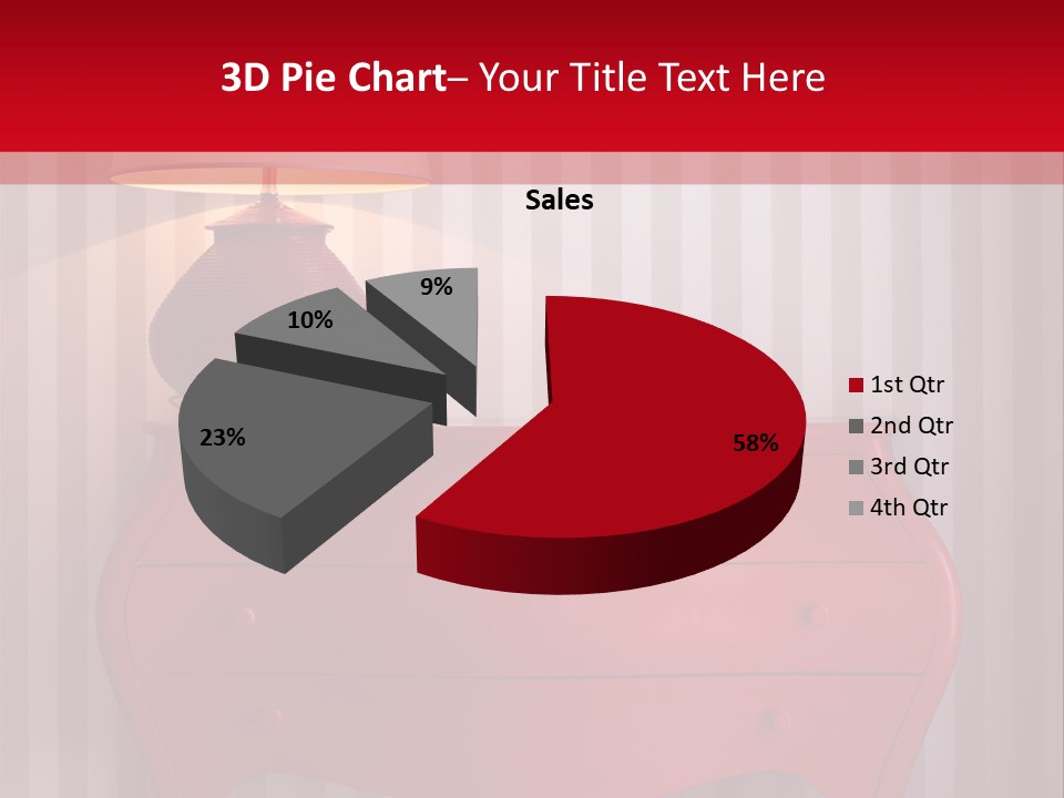 A Red Dresser With A Lamp On Top Of It PowerPoint Template