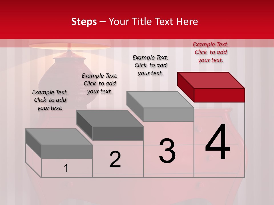 A Red Dresser With A Lamp On Top Of It PowerPoint Template