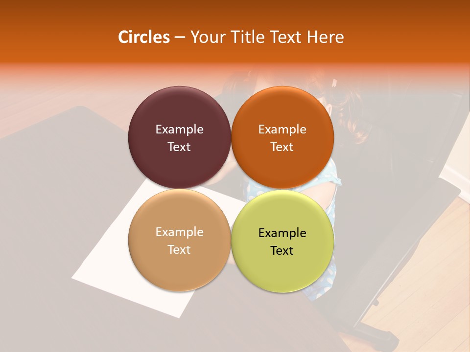 A Little Girl Sitting At A Desk Talking On A Phone PowerPoint Template