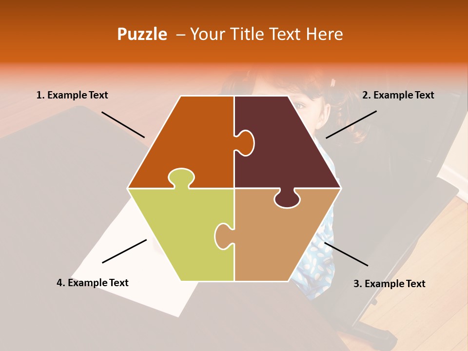 A Little Girl Sitting At A Desk Talking On A Phone PowerPoint Template