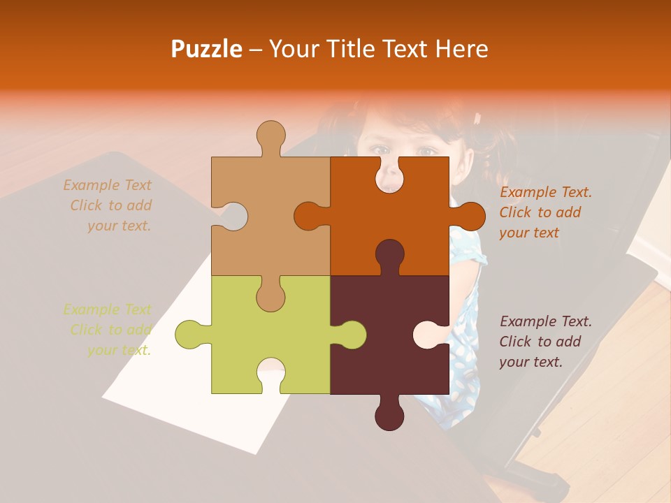 A Little Girl Sitting At A Desk Talking On A Phone PowerPoint Template