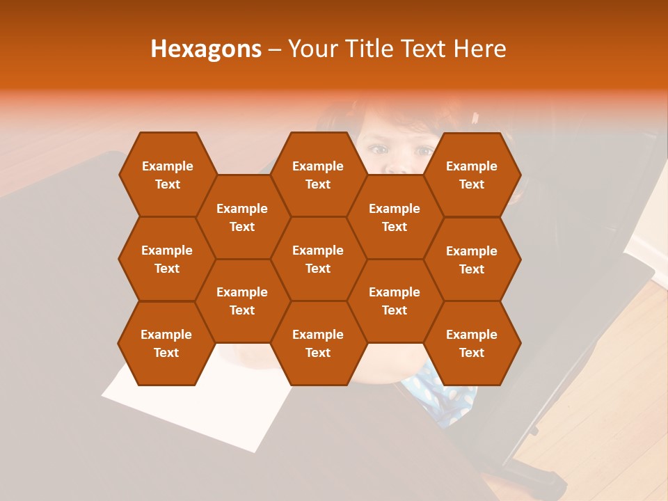 A Little Girl Sitting At A Desk Talking On A Phone PowerPoint Template