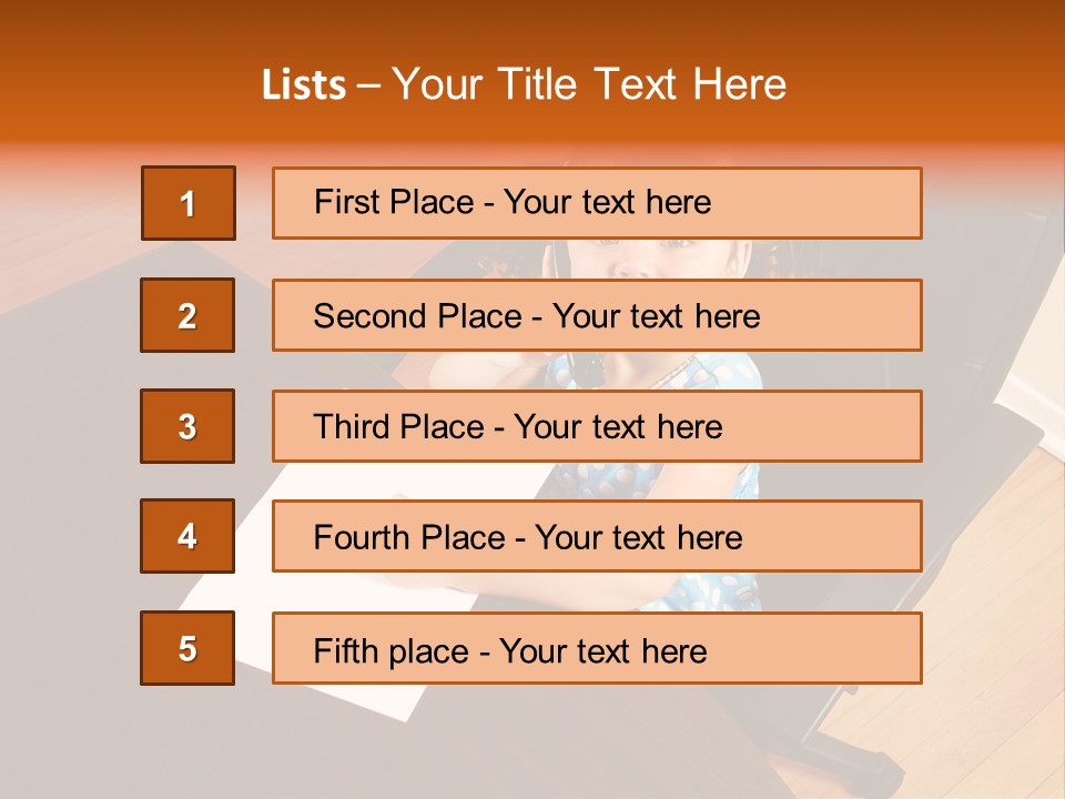 A Little Girl Sitting At A Desk Talking On A Phone PowerPoint Template