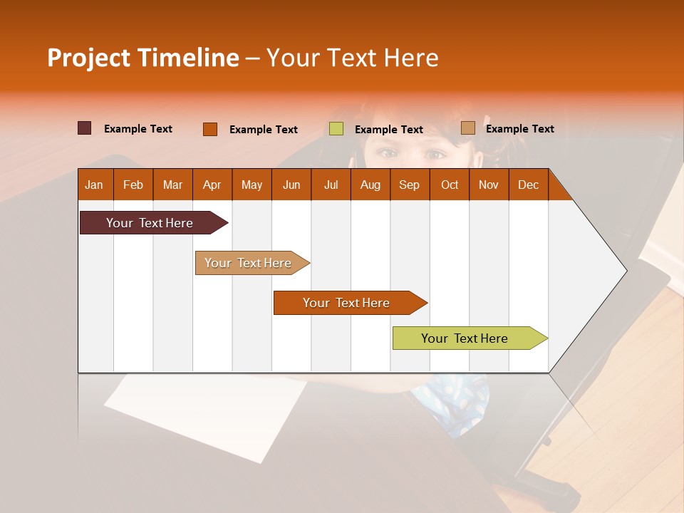A Little Girl Sitting At A Desk Talking On A Phone PowerPoint Template