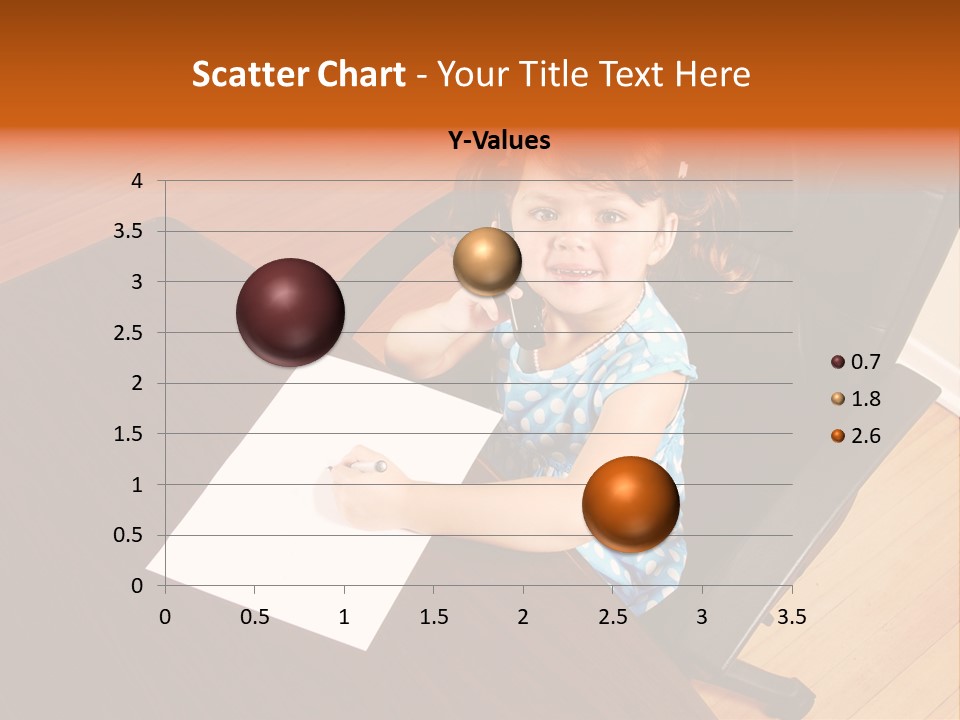 A Little Girl Sitting At A Desk Talking On A Phone PowerPoint Template