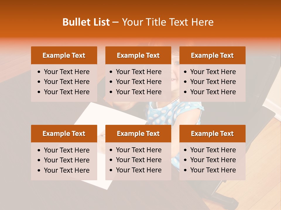 A Little Girl Sitting At A Desk Talking On A Phone PowerPoint Template