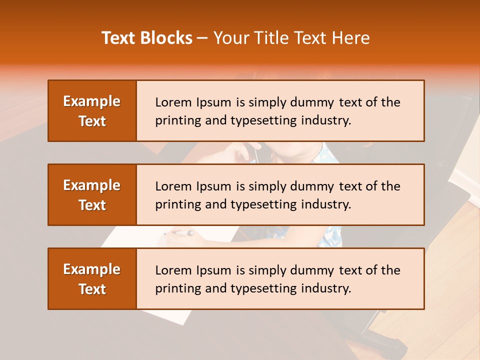 A Little Girl Sitting At A Desk Talking On A Phone PowerPoint Template