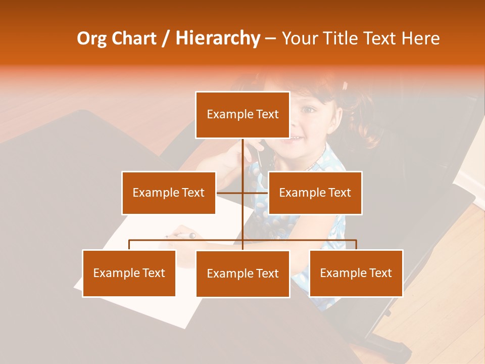 A Little Girl Sitting At A Desk Talking On A Phone PowerPoint Template