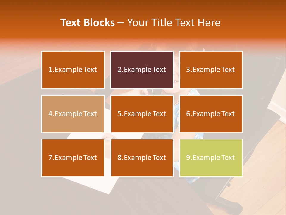A Little Girl Sitting At A Desk Talking On A Phone PowerPoint Template