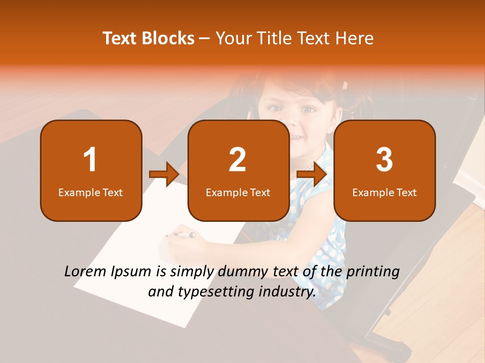 A Little Girl Sitting At A Desk Talking On A Phone PowerPoint Template