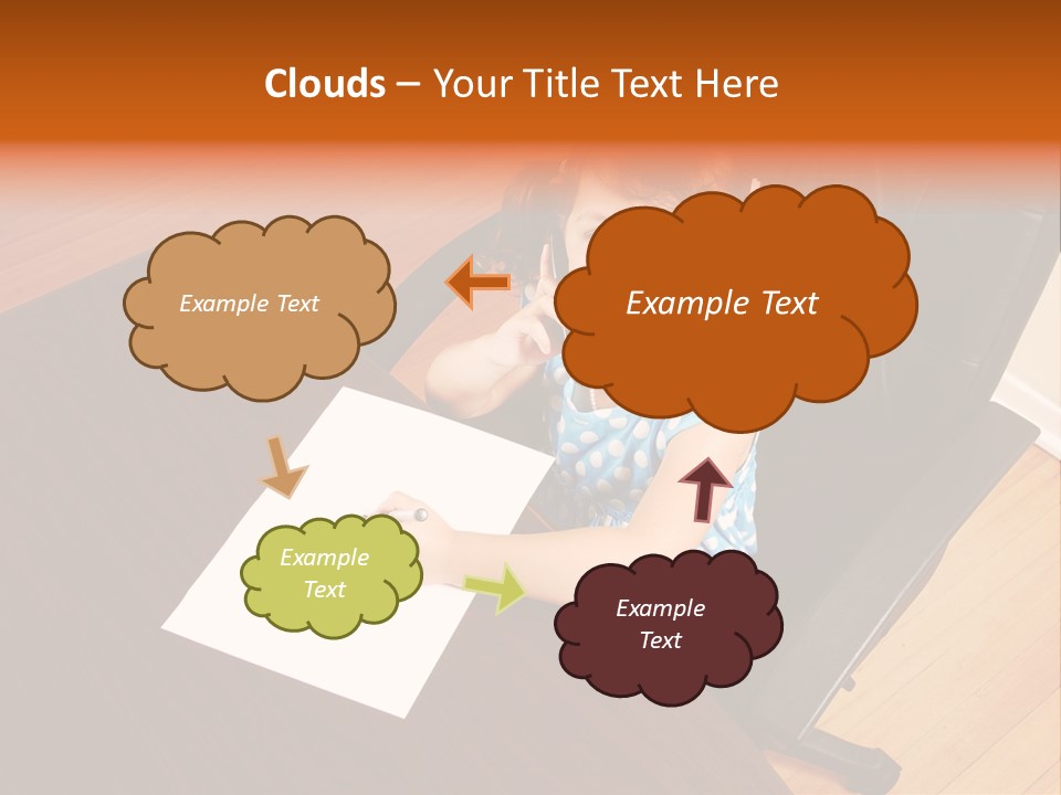 A Little Girl Sitting At A Desk Talking On A Phone PowerPoint Template