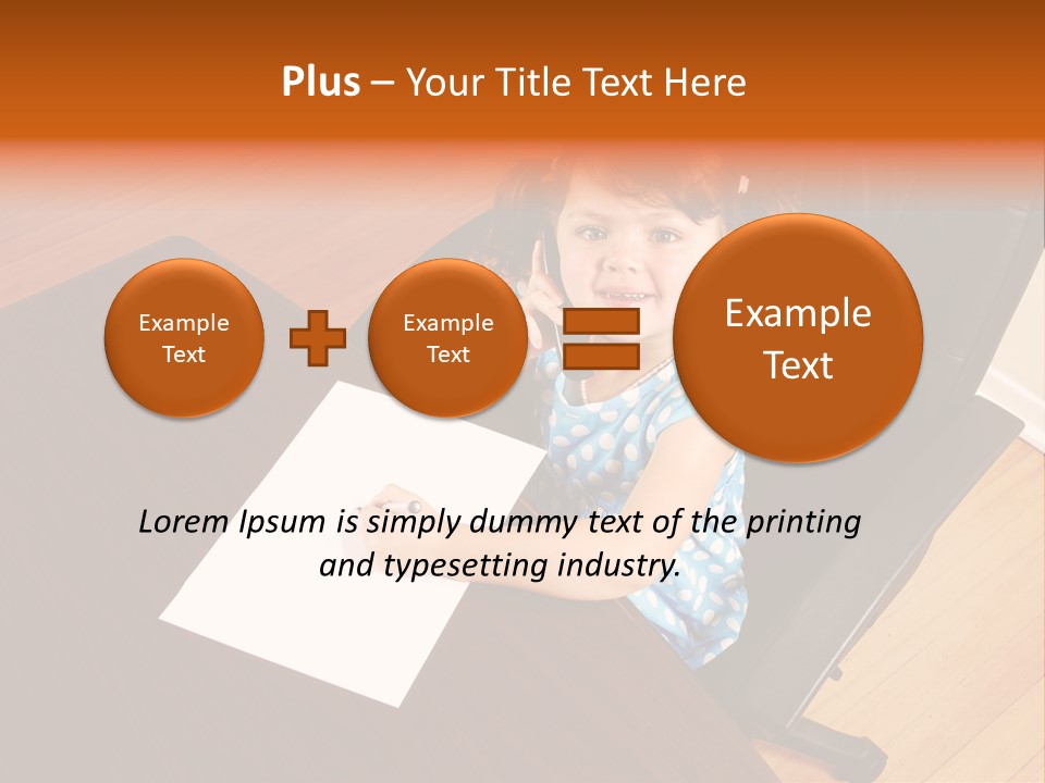 A Little Girl Sitting At A Desk Talking On A Phone PowerPoint Template