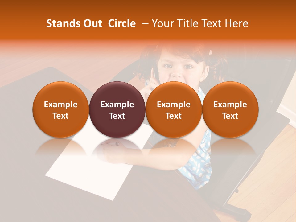 A Little Girl Sitting At A Desk Talking On A Phone PowerPoint Template
