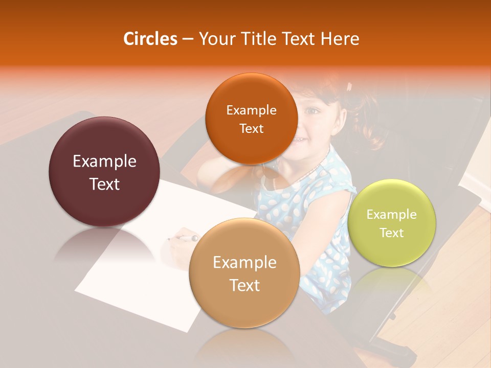 A Little Girl Sitting At A Desk Talking On A Phone PowerPoint Template