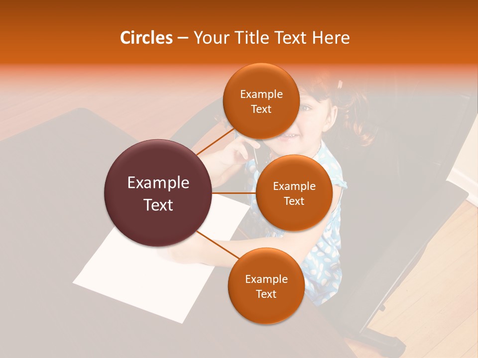 A Little Girl Sitting At A Desk Talking On A Phone PowerPoint Template