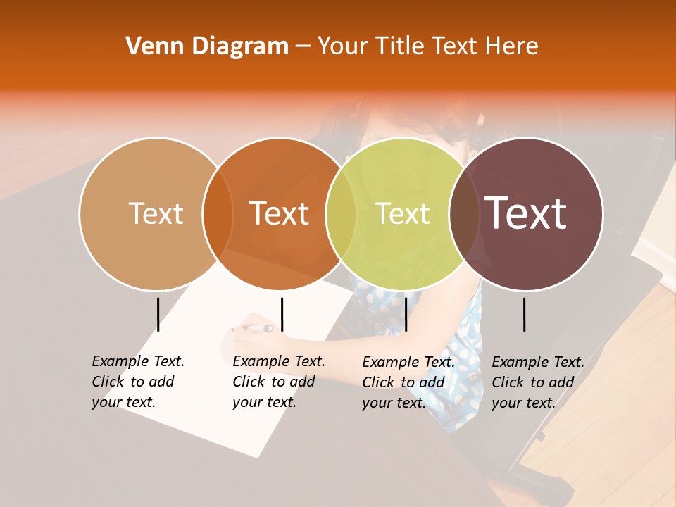 A Little Girl Sitting At A Desk Talking On A Phone PowerPoint Template