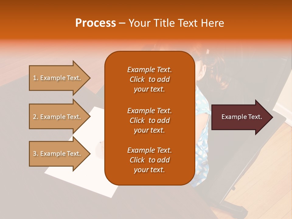 A Little Girl Sitting At A Desk Talking On A Phone PowerPoint Template