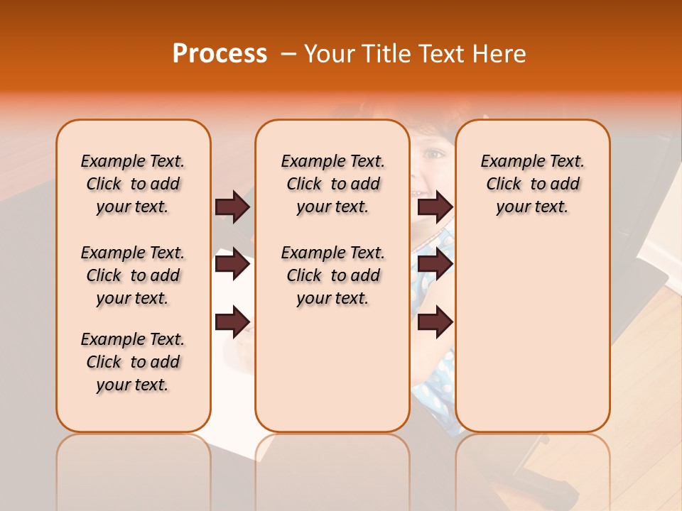 A Little Girl Sitting At A Desk Talking On A Phone PowerPoint Template