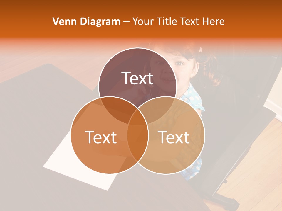 A Little Girl Sitting At A Desk Talking On A Phone PowerPoint Template