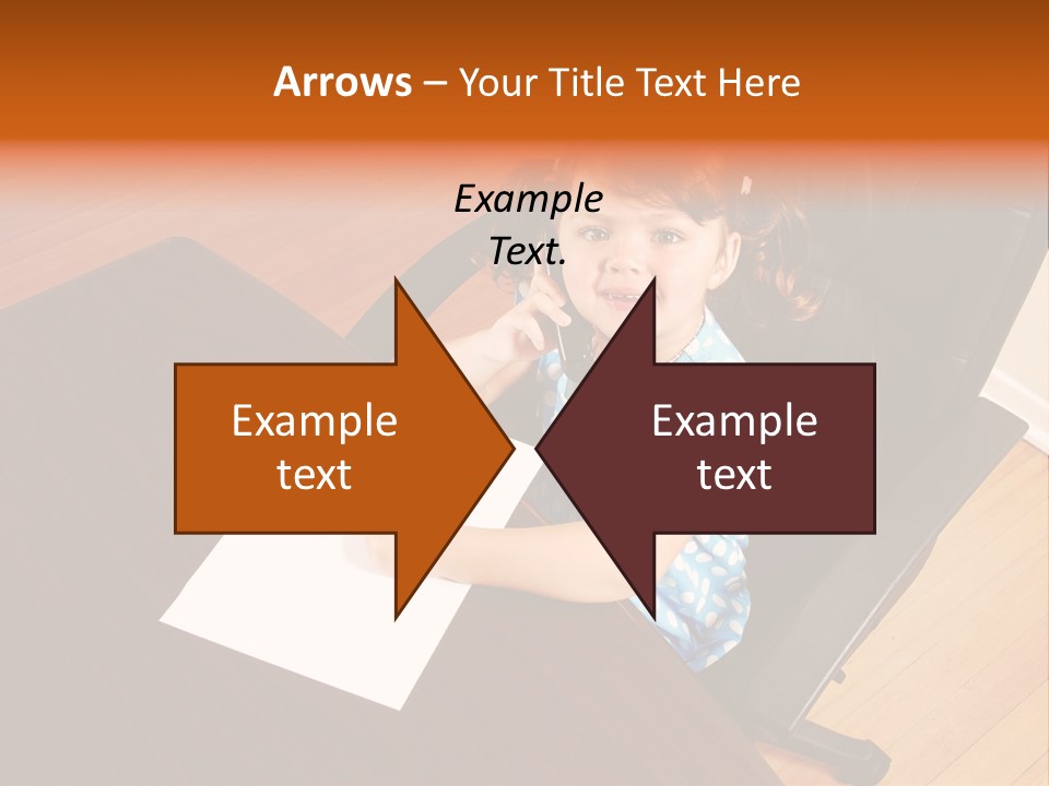 A Little Girl Sitting At A Desk Talking On A Phone PowerPoint Template