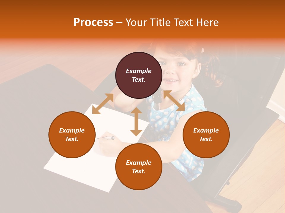A Little Girl Sitting At A Desk Talking On A Phone PowerPoint Template