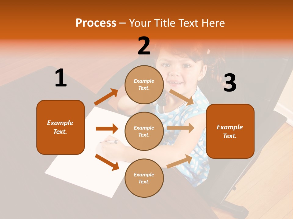 A Little Girl Sitting At A Desk Talking On A Phone PowerPoint Template