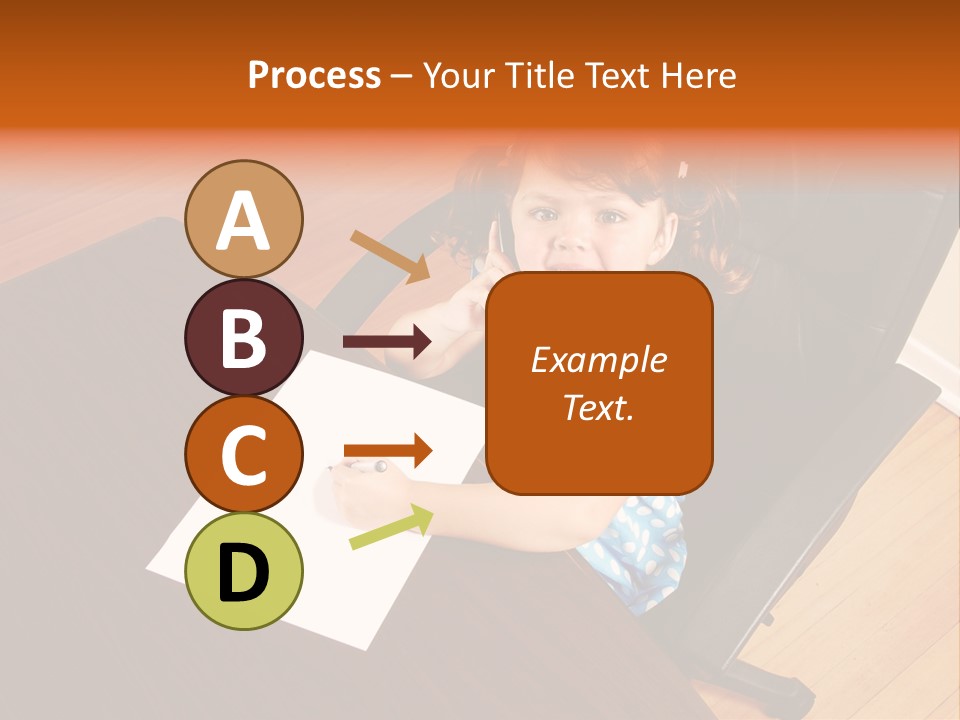 A Little Girl Sitting At A Desk Talking On A Phone PowerPoint Template