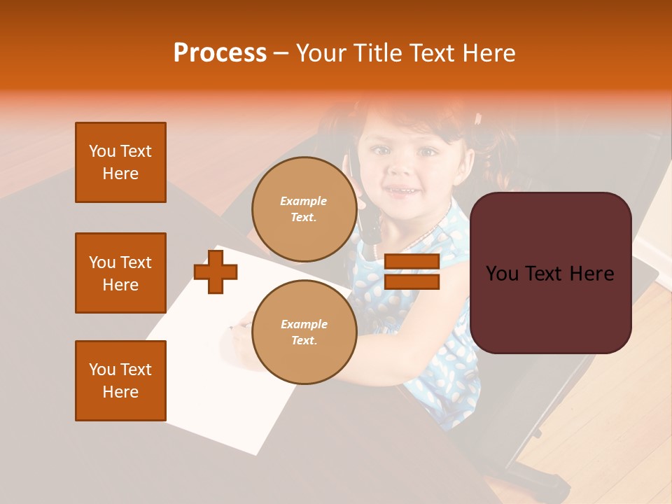 A Little Girl Sitting At A Desk Talking On A Phone PowerPoint Template