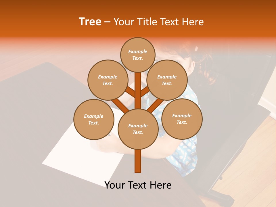 A Little Girl Sitting At A Desk Talking On A Phone PowerPoint Template