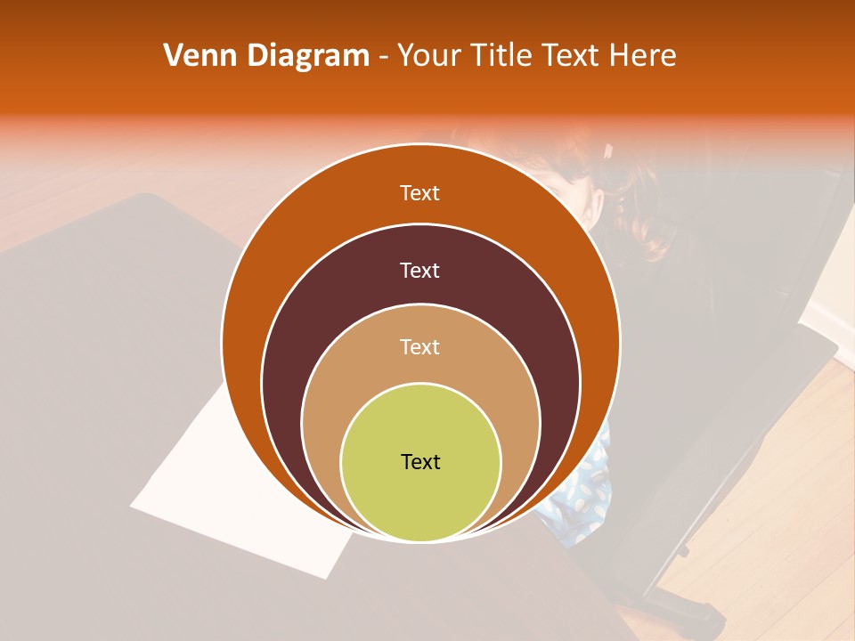 A Little Girl Sitting At A Desk Talking On A Phone PowerPoint Template