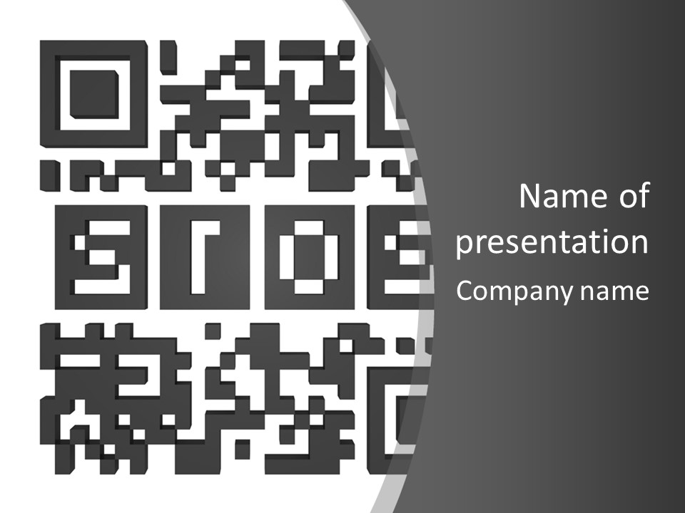 A Black And White Image Of A Qr Code PowerPoint Template