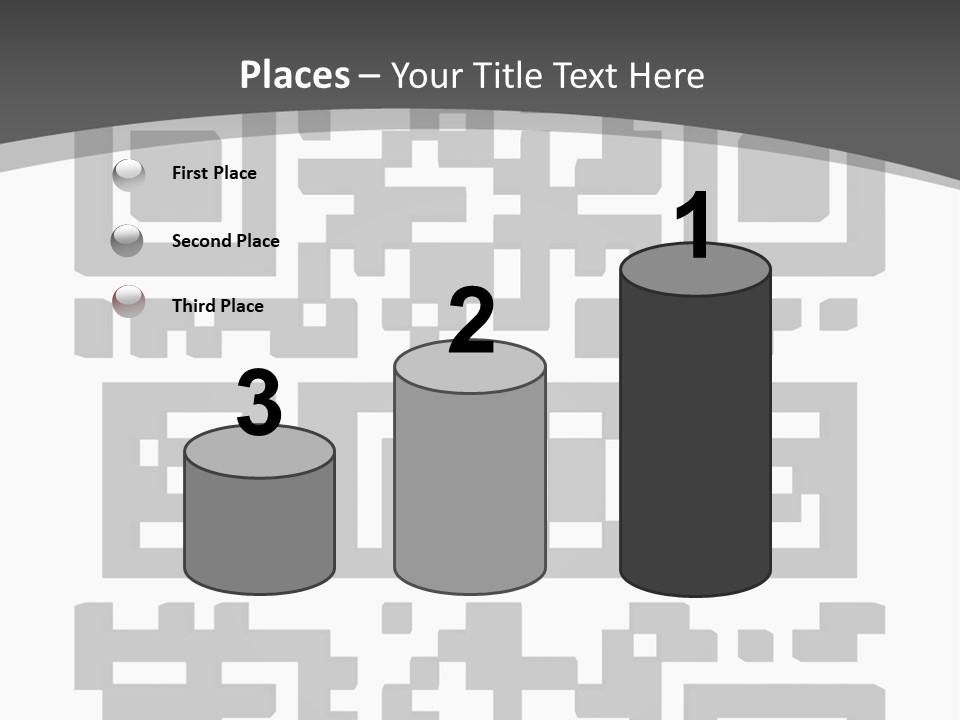 A Black And White Image Of A Qr Code PowerPoint Template