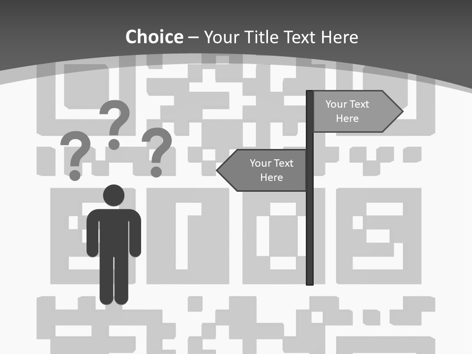 A Black And White Image Of A Qr Code PowerPoint Template