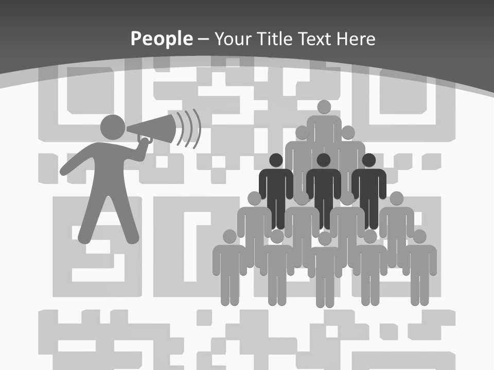 A Black And White Image Of A Qr Code PowerPoint Template