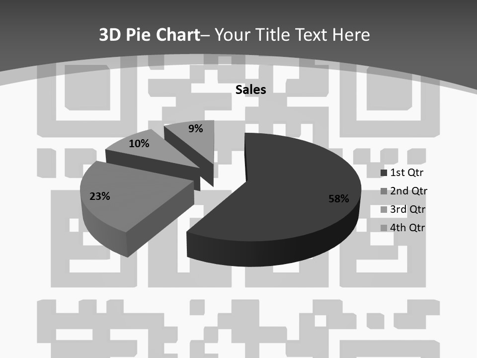 A Black And White Image Of A Qr Code PowerPoint Template