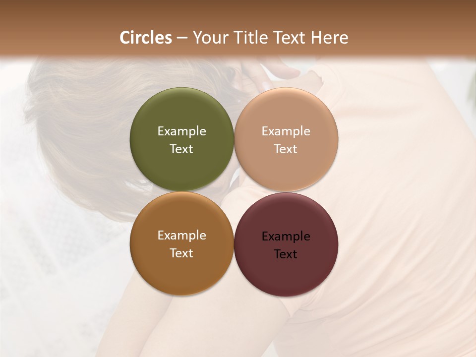 A Woman Sitting On A Bed With Her Back To The Camera PowerPoint Template