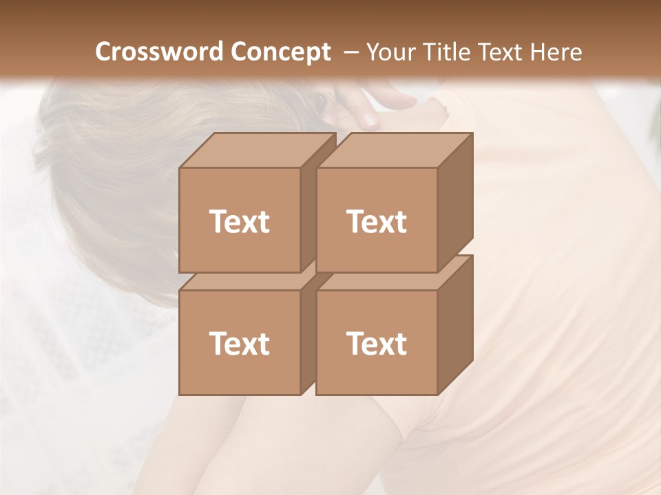 A Woman Sitting On A Bed With Her Back To The Camera PowerPoint Template