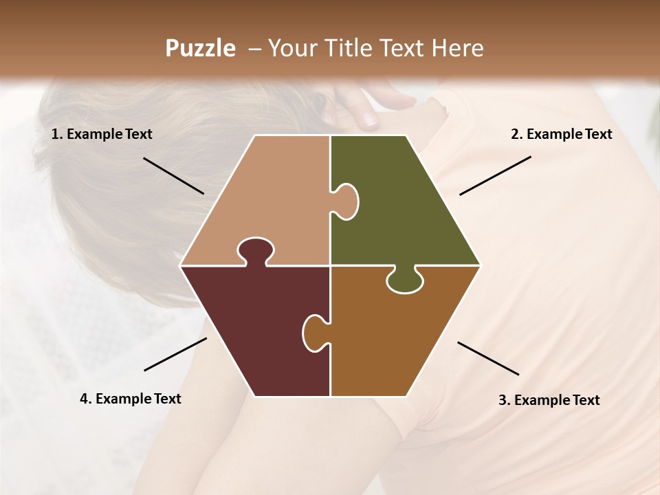 A Woman Sitting On A Bed With Her Back To The Camera PowerPoint Template